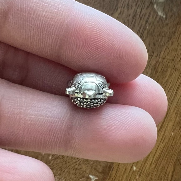 Retired Pandora Sterling Silver Sea Turtle Animal Charm with Clear Zirconia EUC - Picture 6 of 9